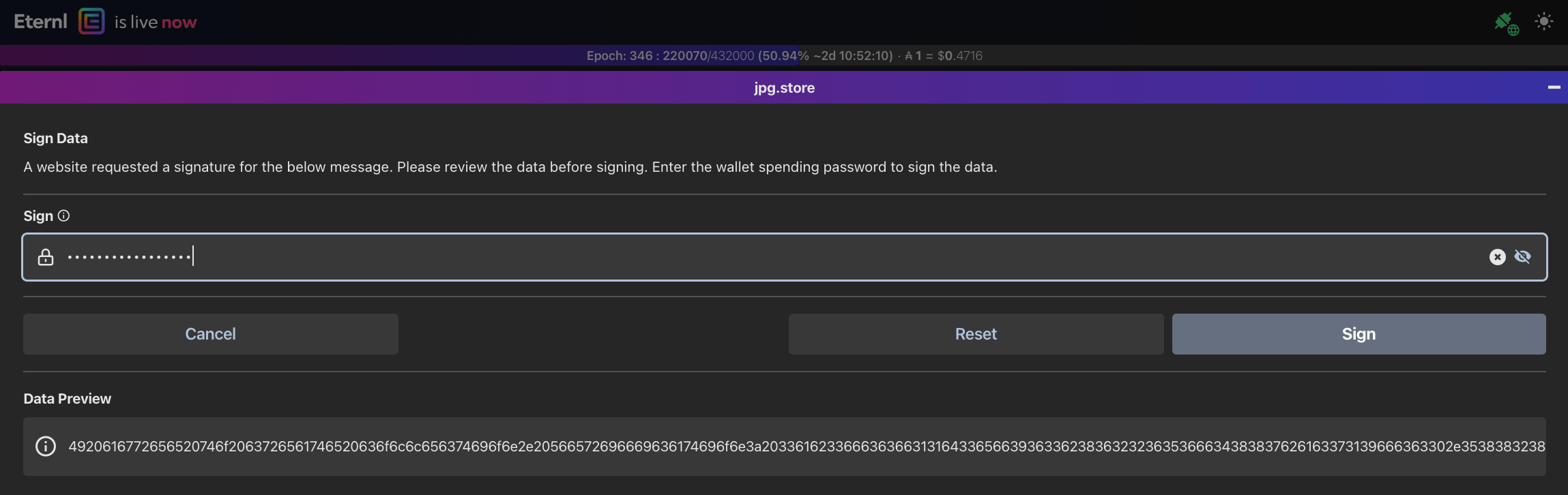 Eternl Wallet Spending Password